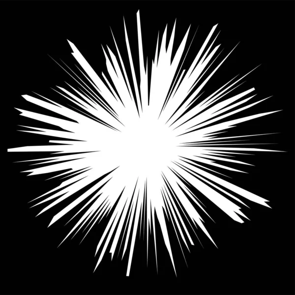 Monochromní Vektorová Ilustrace Komické Exploze Komický Výbuch Izolovaný Černé — Stockový vektor