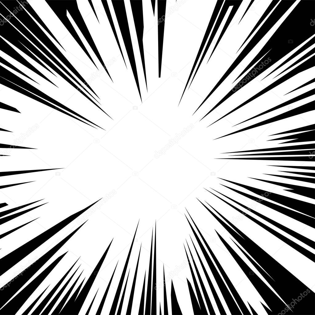 Monochrome vector illustration of comic blast, simple flat vector illustration