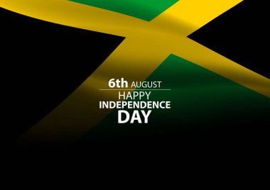 Jamaika Ulusal Bayrağı Karanlık Arkaplanda. Bağımsızlık Günü veya ulusal olay arkaplanı için uygundur.