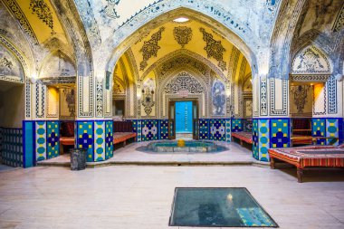 İran'ın kaşan tarafından hamam iç görünümü