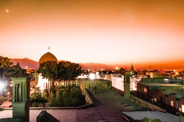 Beautiful sunset over the cityscape of Kashan in Iran — Stock Photo, Image
