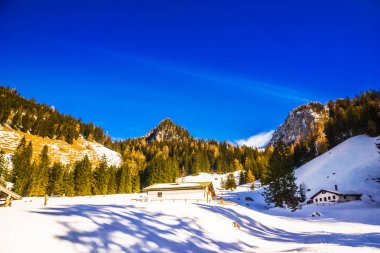 Kar manzara Jenner dağ Bavyera Alpleri'nde tarafından görüntüleyin