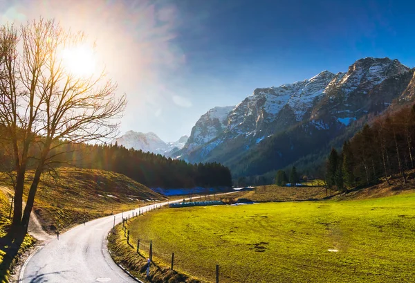 Blick Auf Die Frühlingslandschaft Bei Berchtesgaden Deutschland — Stockfoto