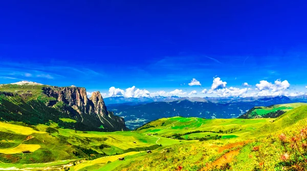 Panorámás Kilátást Nyújtó Schlern Hegy Dél Tirol Olaszország — Stock Fotó