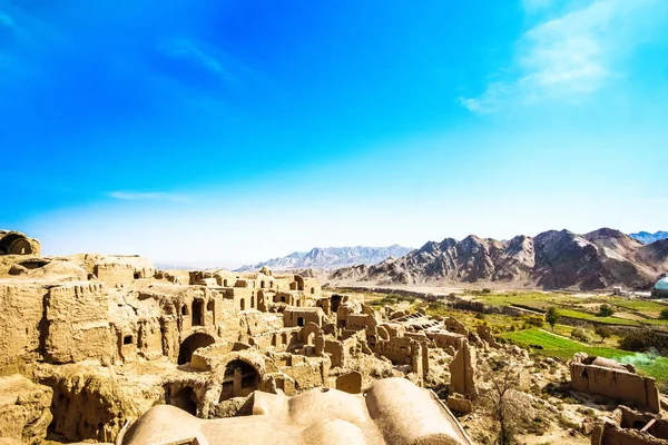 Abonded Hayalet Kasaba Kharanaq Ran Üzerinden Panoramik Görünüm — Stok fotoğraf