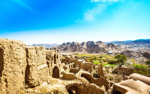 Панорамний Вид Abonded Привид Місто Kharanaq Ірані — стокове фото