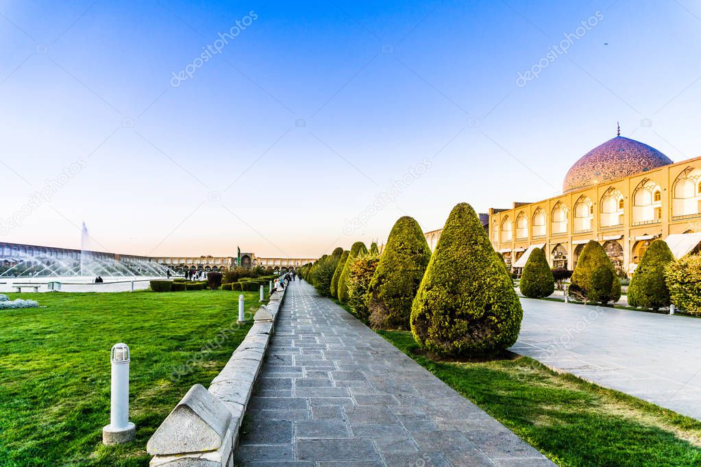 View on great Naqsh-e Jahan Square in Isfahan - Iran
