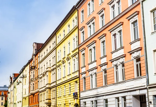 Vista Edificios Coloridos Barrio Haidhausen Munich Alemania — Foto de Stock