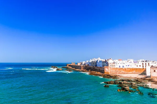 Fas 'taki eski Essaouira şehrinin hava manzarası