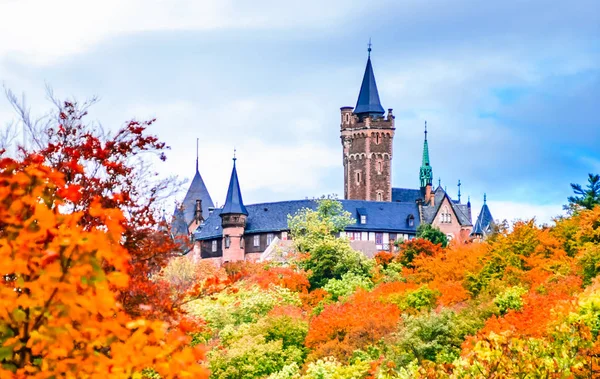 Kale Wernigerode Almanya Ile Sonbahar Manzara Görüntüleyin — Stok fotoğraf