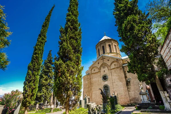 Panteão Mtatsminda Torno Igreja David Tbilisi Geórgia — Fotografia de Stock