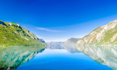 Norveç 'te güzel Sognefjord manzara görünümü