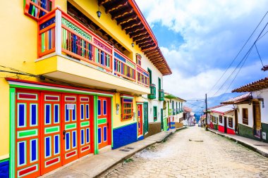 Jerico, Kolombiya, Antioquia, sömürge şehrinin sokakları, Kolombiya'yı görüntüleyin