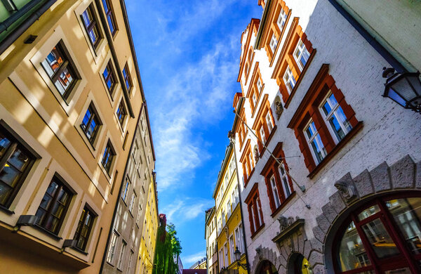 View on old house in the old town of Munich, Germany