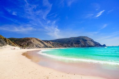 View on beautiful beach Praia do Castelejo at the Algarve coast in Portugal clipart