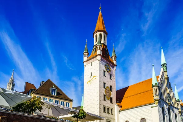 Widok na stary ratusz w centrum Monachium, Niemcy — Zdjęcie stockowe