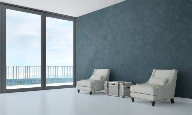 Modern lüks oturma odası iç tasarım ve yeşil doku desen arka plan duvar 