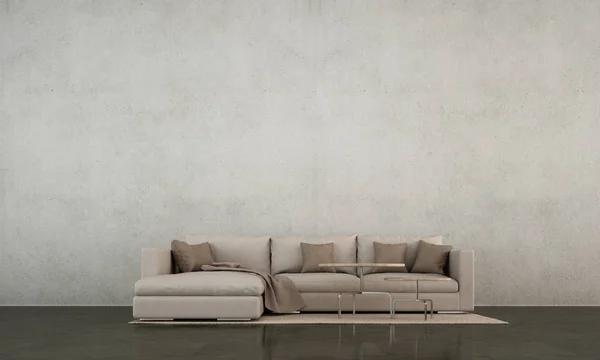 Minimal Living Room Interior Design Concrete Wall Texture Background — Zdjęcie stockowe