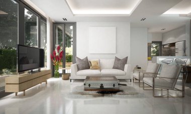 Minimal oturma odası iç tasarım iç tasarımı 