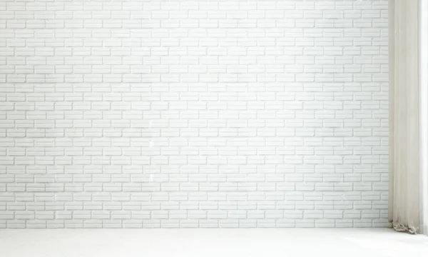 Empty Living Room Interior Design White Brick Wall Texture Background — Stock Photo, Image