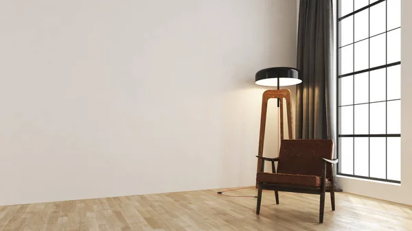 Minimal Beyaz Oturma Odası Inteior Tasarımı — Stok fotoğraf