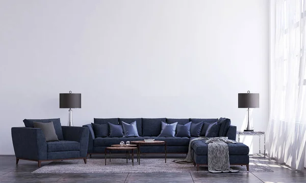 Modern beyaz oturma odası iç tasarım ve duvar dokusu arka plan 