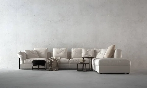 Conceito Design Interiores Moderna Sala Estar Luxo Parede Branca Textura — Fotografia de Stock