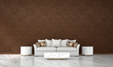 Lüks salon ve oturma odası ve ahşap desen duvar arka plan iç tasarım