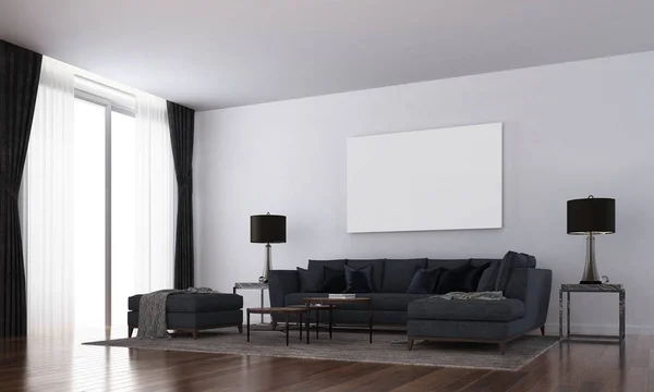 Diseño Interior Lujo Moderno Sala Estar Pared Hormigón Blanco Textura —  Fotos de Stock