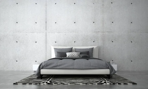 Quarto Moderno Design Interiores Ideia Conceito Parede Concreto Textura Fundo — Fotografia de Stock