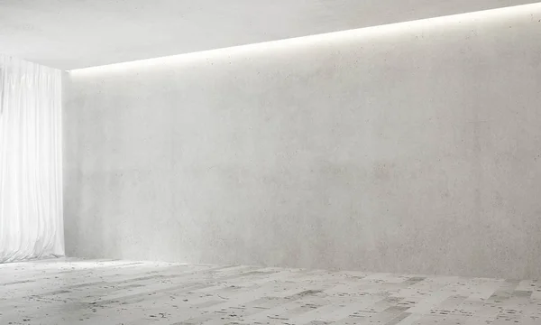 White empty living room and and concrete wall background