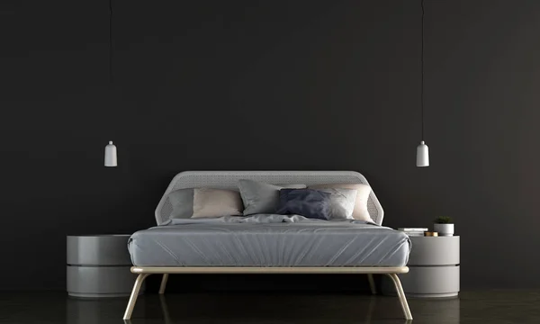 现代豪华居室室内设计与黑色纹理墙图案背景 — 图库照片