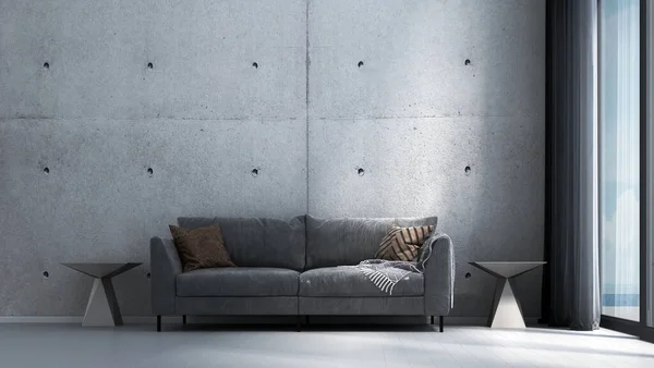 Modern Interior Design Living Room Concrete Wall Texture Background — Stock Photo, Image