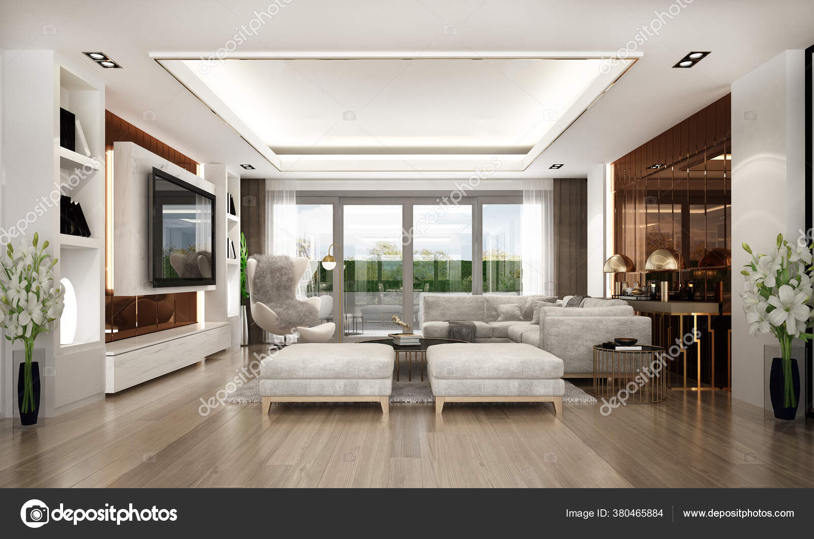 Modern Luxury Interior Design Living Room Stock Photo by ...