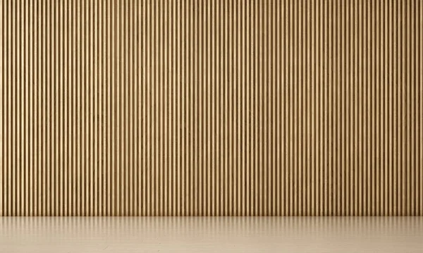 无人客厅的热带室内设计与木墙背景 — 图库照片