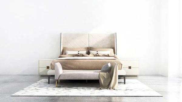 Desain Interior Kamar Tidur Modern Yang Indah Dan Latar Belakang — Stok Foto