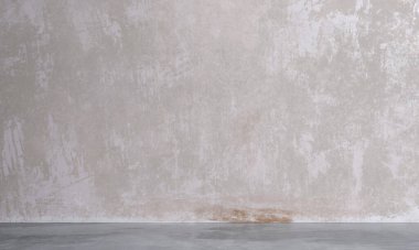 Boş oturma odası ve duvar dokusu / 3d oluşturma mobilya ve dekorasyon iç tasarım alanı