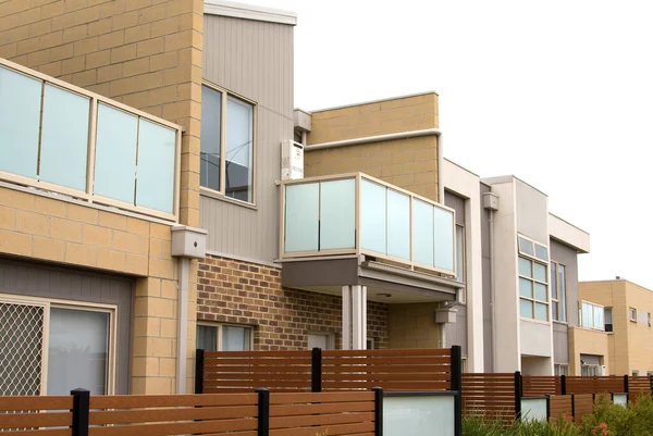 Two Stories Townhouses Australia Connected One Another Row — Stock Photo, Image