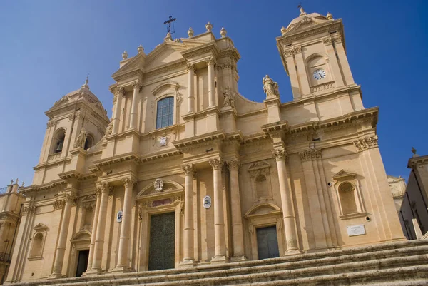 Fachada Catedral Noto Sicília Itália — Fotografia de Stock