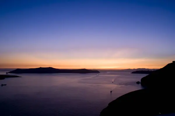 Vie d'un coucher de soleil à Santorin — Photo
