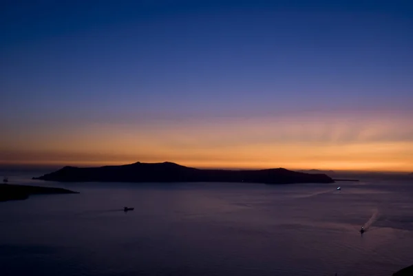 Vie d'un coucher de soleil à Santorin — Photo