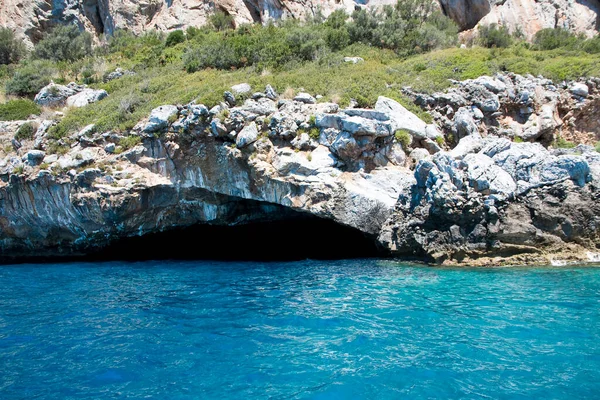 Kilátás Blue Cave Dino Island Calabria Olaszország — Stock Fotó