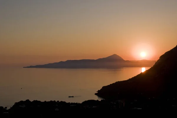 Vue Coucher Soleil Sur Côte Italienne — Photo