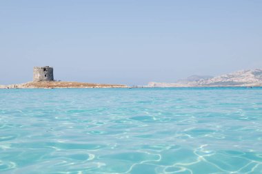 İtalya, Sardinya 'daki La Pelosa plajı ve adası