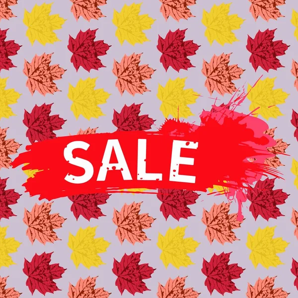 Sales Sign Maple Leaves Autumn Illustration — Stock Photo, Image