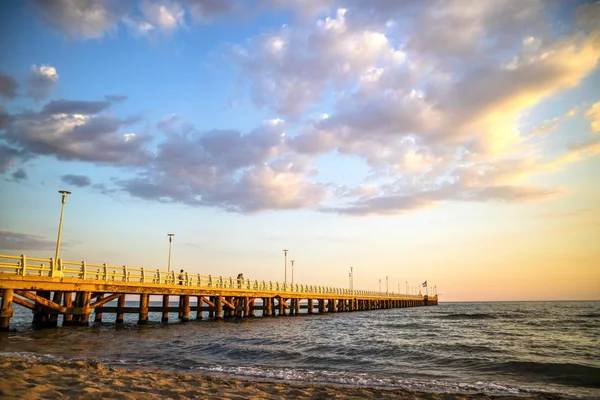 Przedstawiające Molo Forte Dei Marmi Regionie Versilia Toskania Włochy — Zdjęcie stockowe