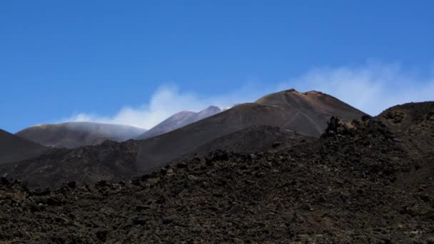 Zaman Atlamalı Sicilya Talya Etna Yanardağı Görünümünün — Stok video