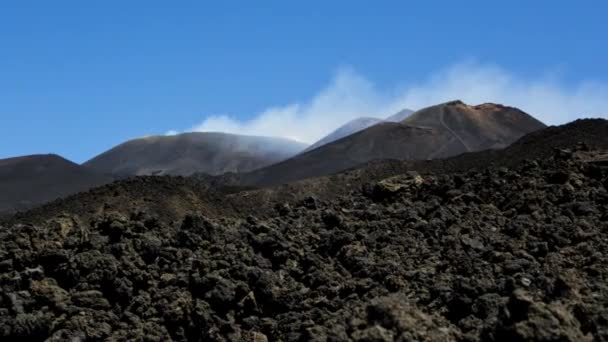 Zaman Atlamalı Etna Sicilya Talya Volkanın Görünümü — Stok video