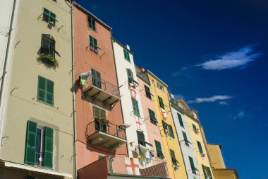 Portovenere İtalya çok renkli evler ile karakterize tipik mimari