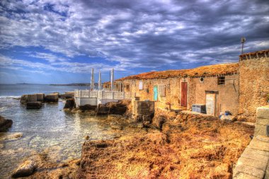 Marzamemi Köyü, küçük bir balıkçı köyü Sicilya İtalya